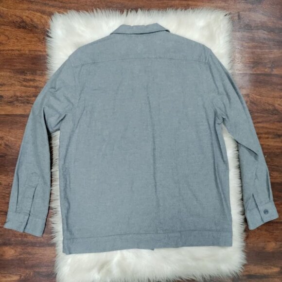 Express 100% Cotton Long Sleeve Full Zip Chore Coat Jacket Gray Men's Size Large - Picture 6 of 12